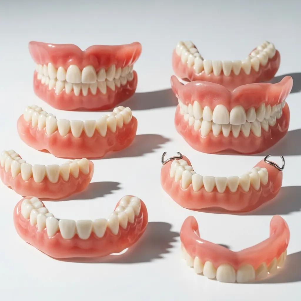 variety-of-cosmetic-denture-options-displayed-on-a-surface
