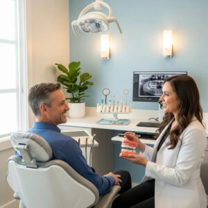 patient-consultation-about-all-on-4-dental-implants-in-a-welcoming-dental-clinic